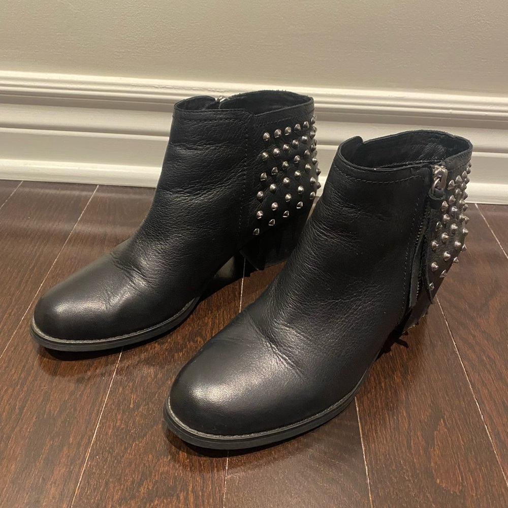 Aldo Black Studded Ankle Booties